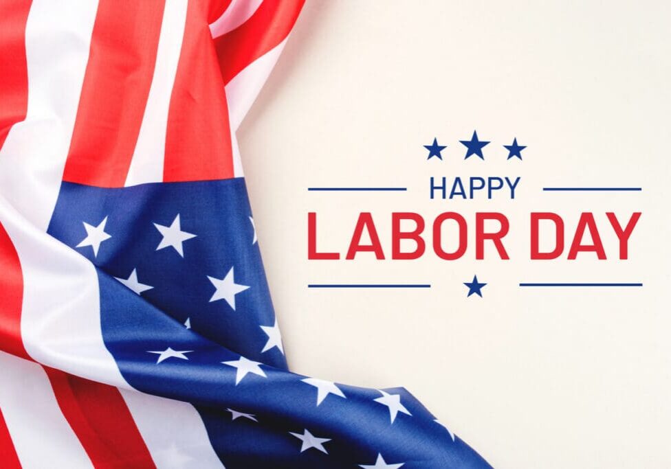 Labor Day Background. Greeting card, background, banner with American National flag.