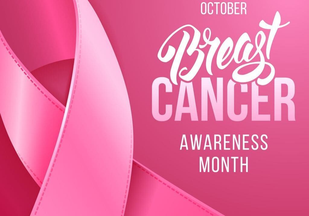 Pink ribbon symbolizing breast cancer awareness