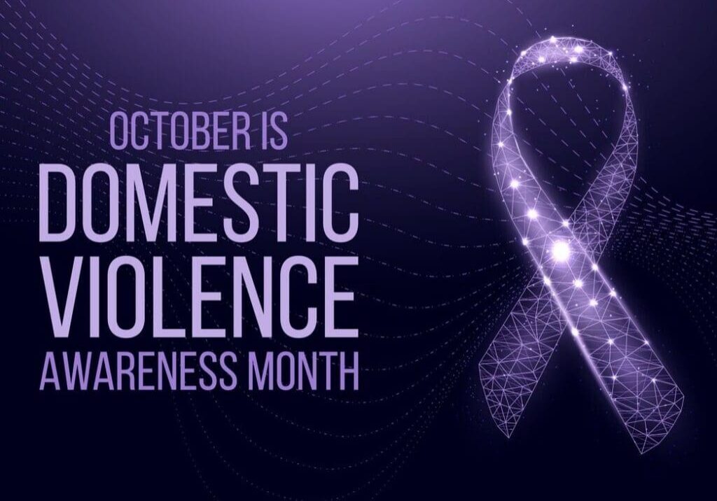 Purple ribbon for Domestic Violence Awareness Month